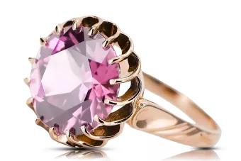 Anillo Estilo vintage Amatista Oro rosa antiguo original de 14k vrc035r